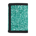 Teal (NOT Real) Glitter Print Trifold Wallet