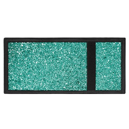 Teal (NOT Real) Glitter Print Trifold Wallet