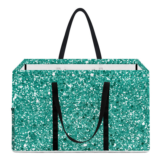 Teal (NOT Real) Glitter Print Utility Tote Bag