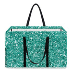 Teal (NOT Real) Glitter Print Utility Tote Bag