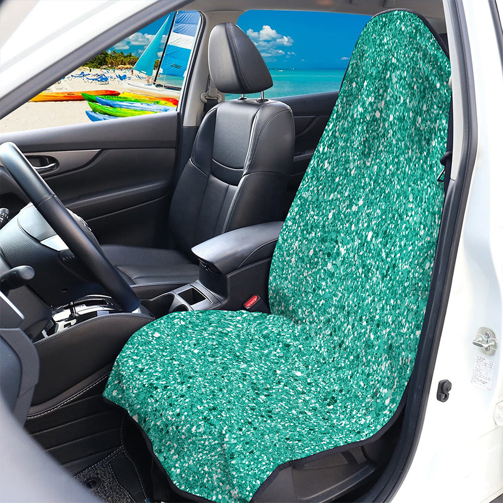 Teal (NOT Real) Glitter Print Waterproof Car Seat Cover