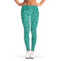 Teal (NOT Real) Glitter Print Women's Leggings