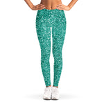 Teal (NOT Real) Glitter Print Women's Leggings