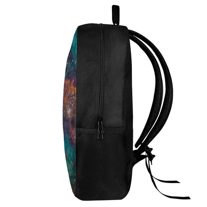 Teal Orange Universe Galaxy Space Print 17 Inch Backpack