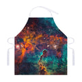 Teal Orange Universe Galaxy Space Print Adjustable Apron
