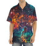 Teal Orange Universe Galaxy Space Print Aloha Shirt