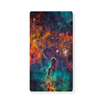 Teal Orange Universe Galaxy Space Print Baby Crib Sheet