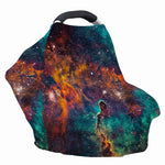 Teal Orange Universe Galaxy Space Print Baby Seat Cover