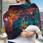 Teal Orange Universe Galaxy Space Print Baby Seat Cover