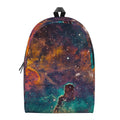 Teal Orange Universe Galaxy Space Print School Backpack