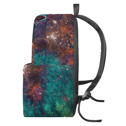 Teal Orange Universe Galaxy Space Print Backpack