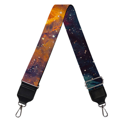 Teal Orange Universe Galaxy Space Print Bag Strap
