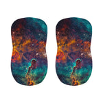Teal Orange Universe Galaxy Space Print Bar Stool Covers