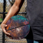 Teal Orange Universe Galaxy Space Print Basketball