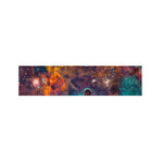Teal Orange Universe Galaxy Space Print Bed Runner