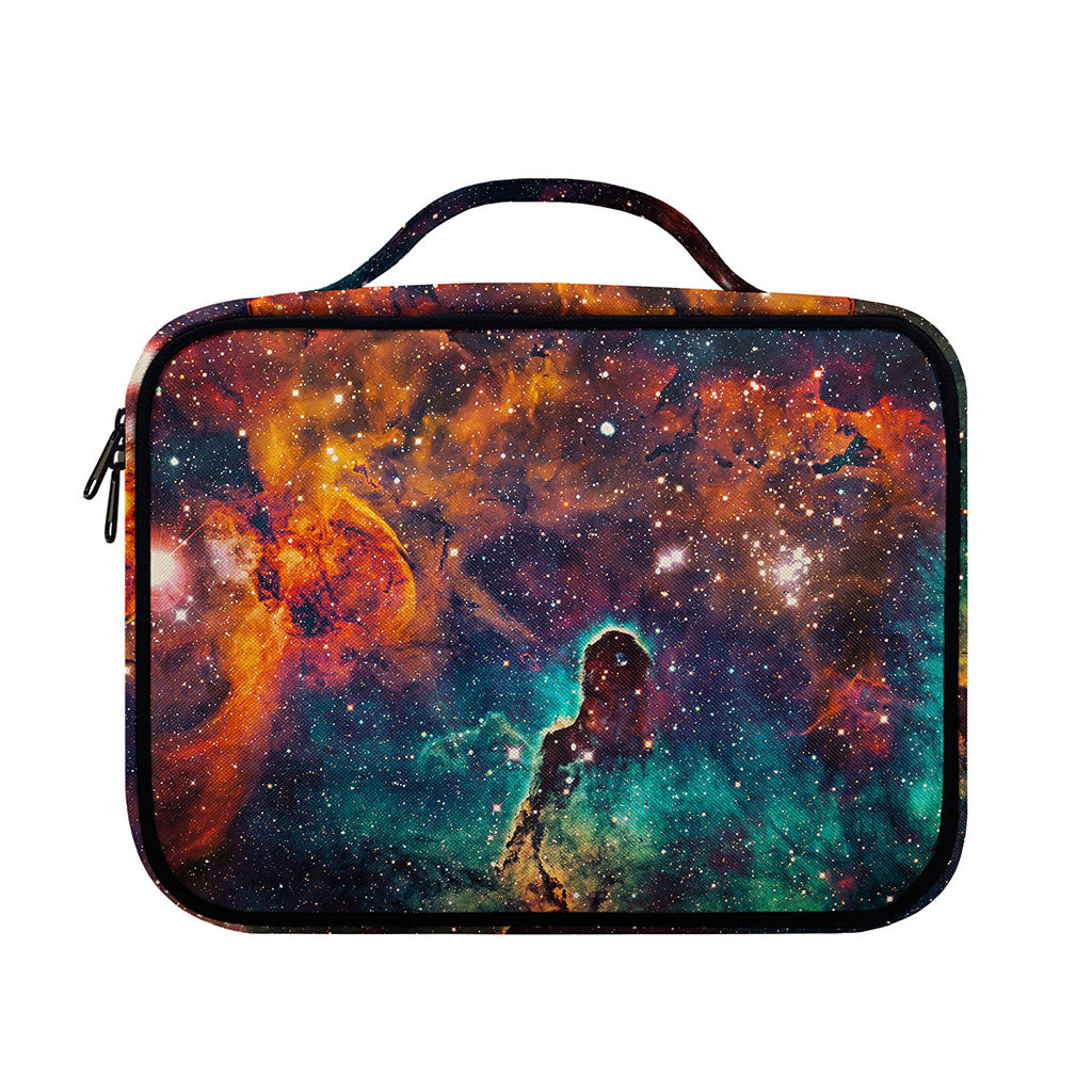 Teal Orange Universe Galaxy Space Print Briefcase Bible Bag