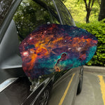 Teal Orange Universe Galaxy Space Print Car Side Mirror Covers