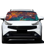 Teal Orange Universe Galaxy Space Print Car Windshield Snow Cover