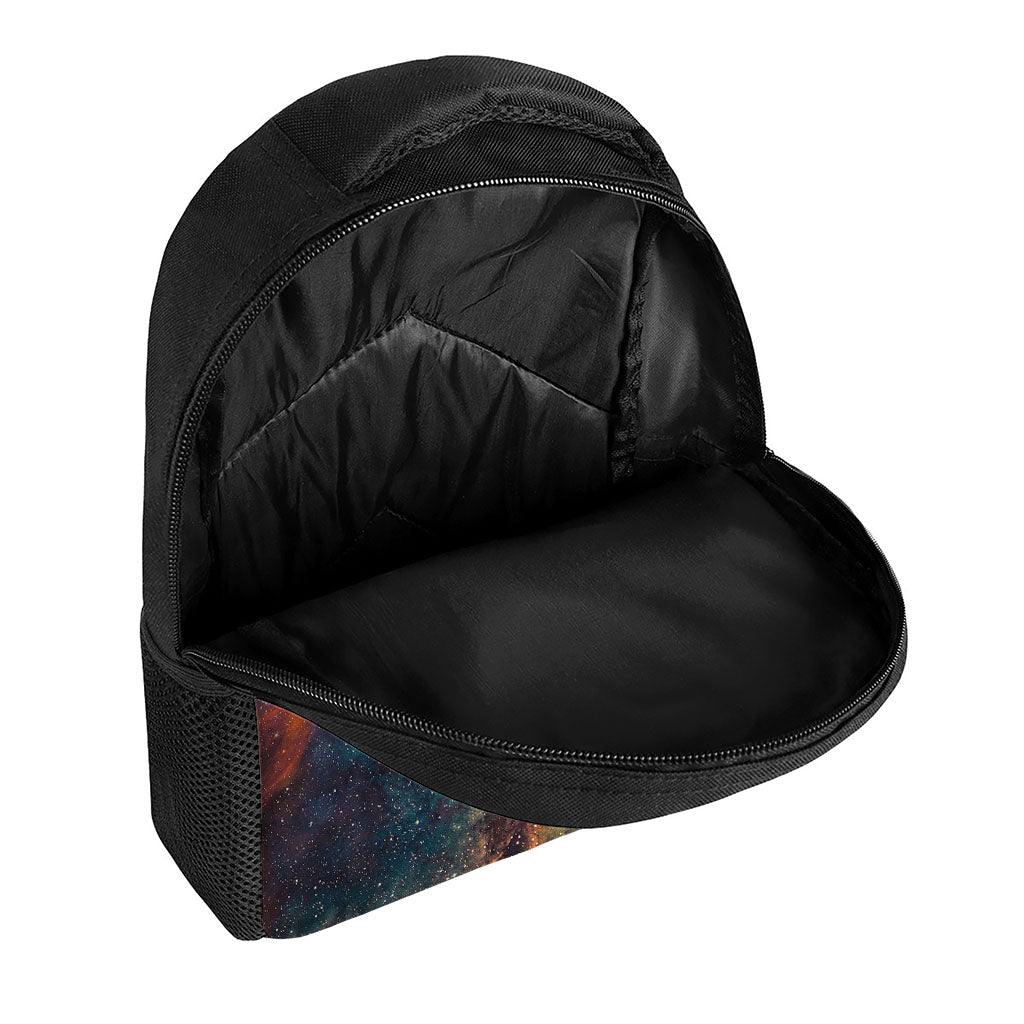 Teal Orange Universe Galaxy Space Print Casual Backpack