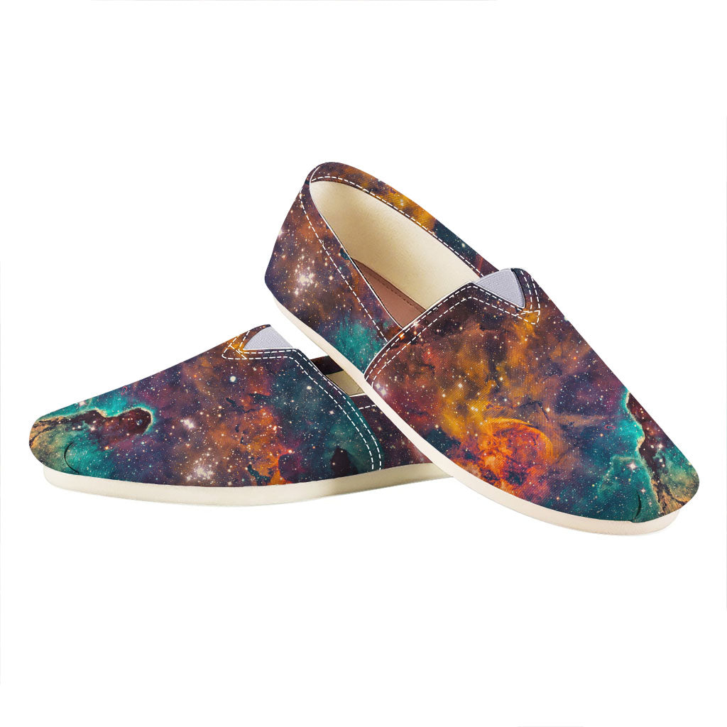 Teal Orange Universe Galaxy Space Print Casual Shoes