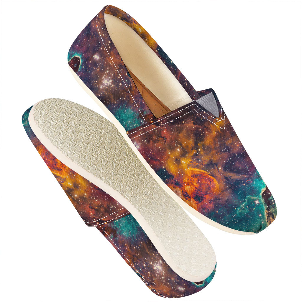 Teal Orange Universe Galaxy Space Print Casual Shoes