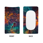 Teal Orange Universe Galaxy Space Print Changing Pad Cover