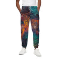 Teal Orange Universe Galaxy Space Print Cotton Sweatpants