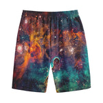 Teal Orange Universe Galaxy Space Print Cotton Shorts