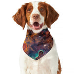 Teal Orange Universe Galaxy Space Print Dog Bandana
