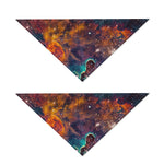 Teal Orange Universe Galaxy Space Print Dog Bandana