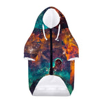 Teal Orange Universe Galaxy Space Print Dog Zip Up Hoodie