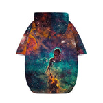 Teal Orange Universe Galaxy Space Print Dog Zip Up Hoodie