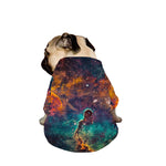 Teal Orange Universe Galaxy Space Print Dog Zip Up Jacket