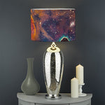 Teal Orange Universe Galaxy Space Print Drum Lamp Shade