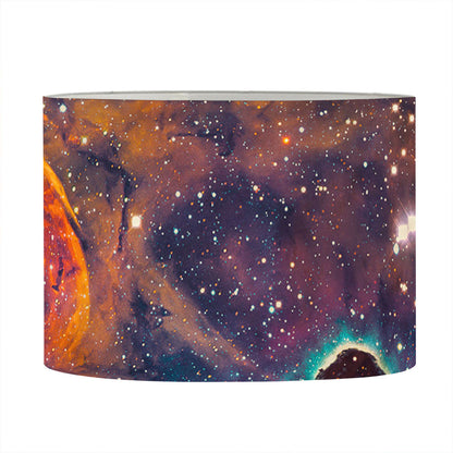 Teal Orange Universe Galaxy Space Print Drum Lamp Shade