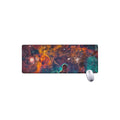 Teal Orange Universe Galaxy Space Print Extended Mouse Pad