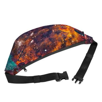 Teal Orange Universe Galaxy Space Print Fanny Pack