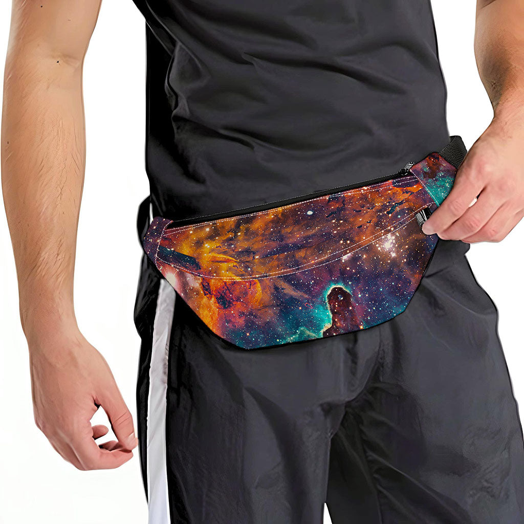 Teal Orange Universe Galaxy Space Print Fanny Pack