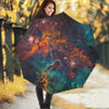 Teal Orange Universe Galaxy Space Print Foldable Umbrella