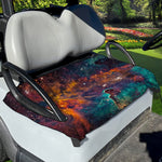 Teal Orange Universe Galaxy Space Print Golf Cart Seat Cover