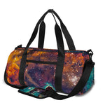 Teal Orange Universe Galaxy Space Print Gym Bag