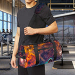 Teal Orange Universe Galaxy Space Print Gym Bag
