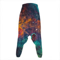 Teal Orange Universe Galaxy Space Print Hammer Pants