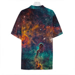 Teal Orange Universe Galaxy Space Print Hawaiian Shirt