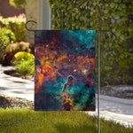 Teal Orange Universe Galaxy Space Print House Flag