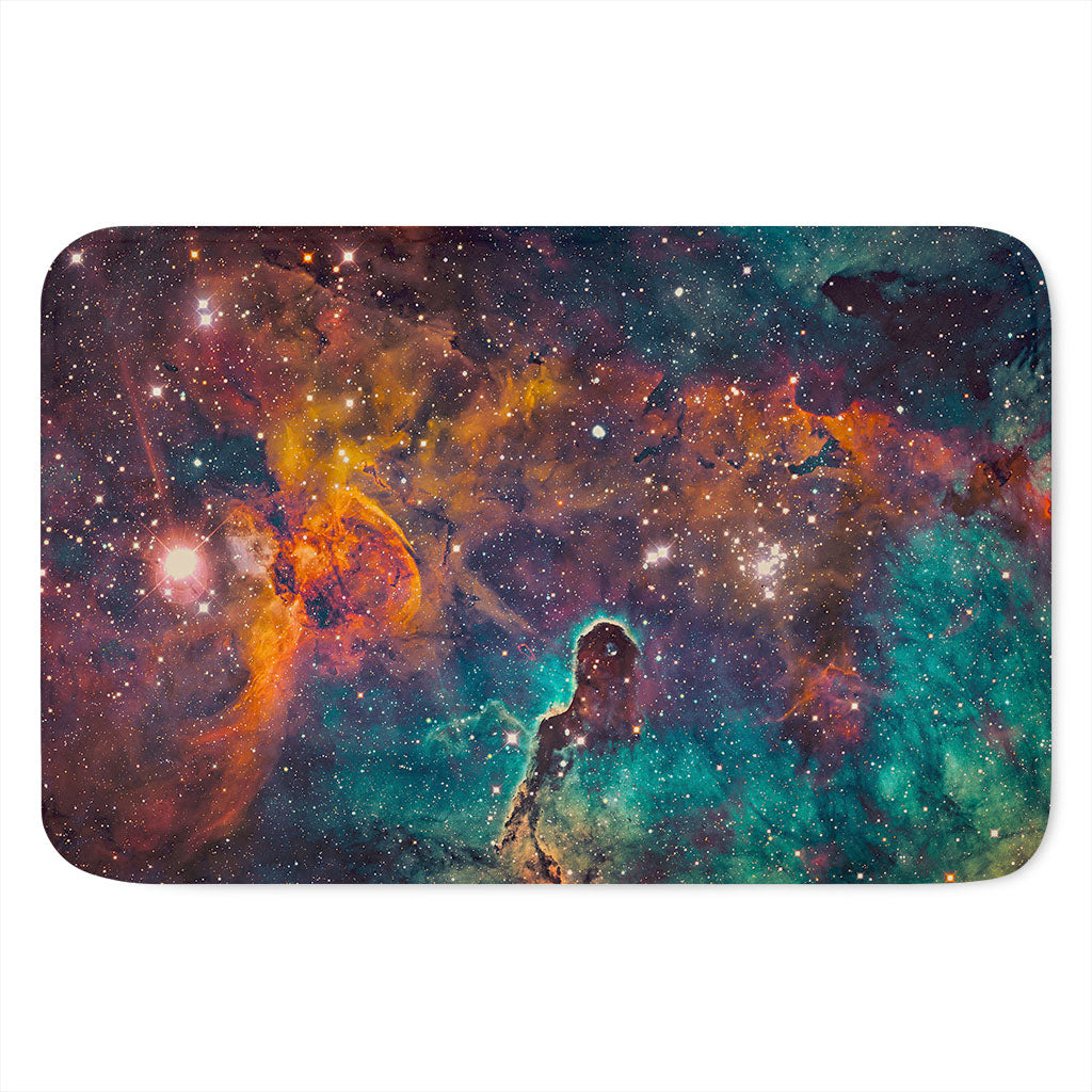 Teal Orange Universe Galaxy Space Print Indoor Door Mat