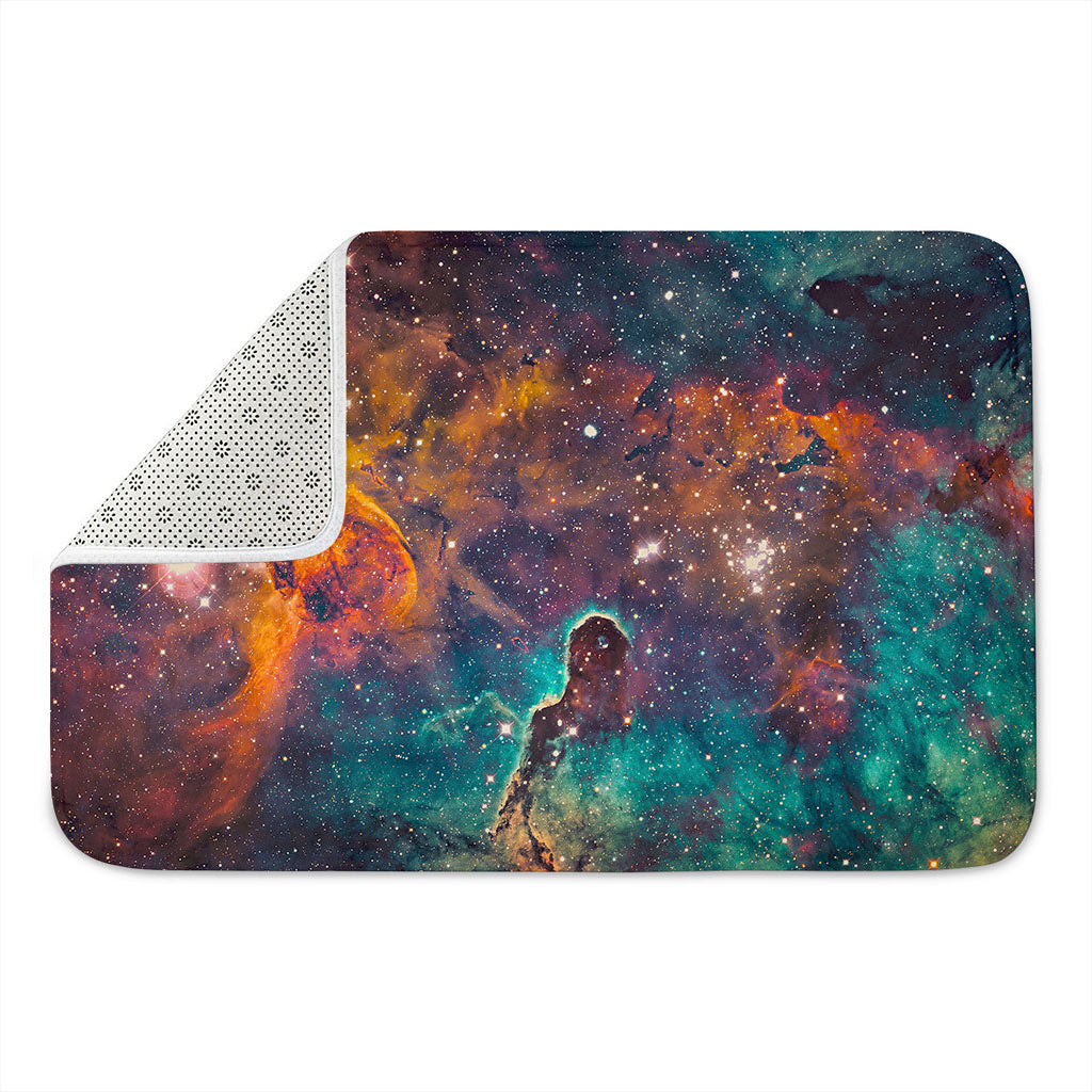 Teal Orange Universe Galaxy Space Print Indoor Door Mat