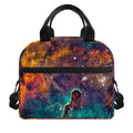 Teal Orange Universe Galaxy Space Print Insulated Lunch Bag