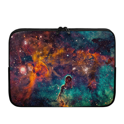 Teal Orange Universe Galaxy Space Print Laptop Sleeve