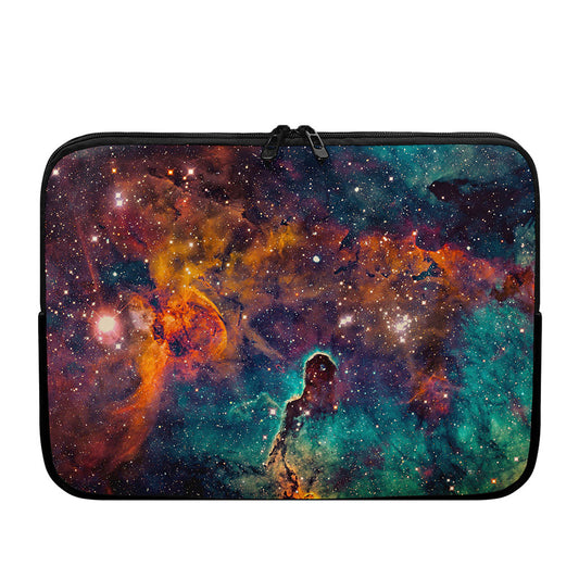 Teal Orange Universe Galaxy Space Print Laptop Sleeve